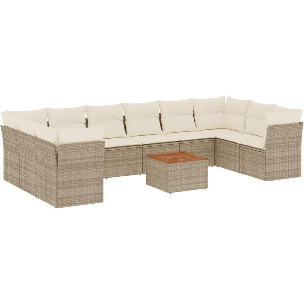 VidaXL, Gartenlounge, 10-tlg. Garten-Lounge-Set mit Kissen