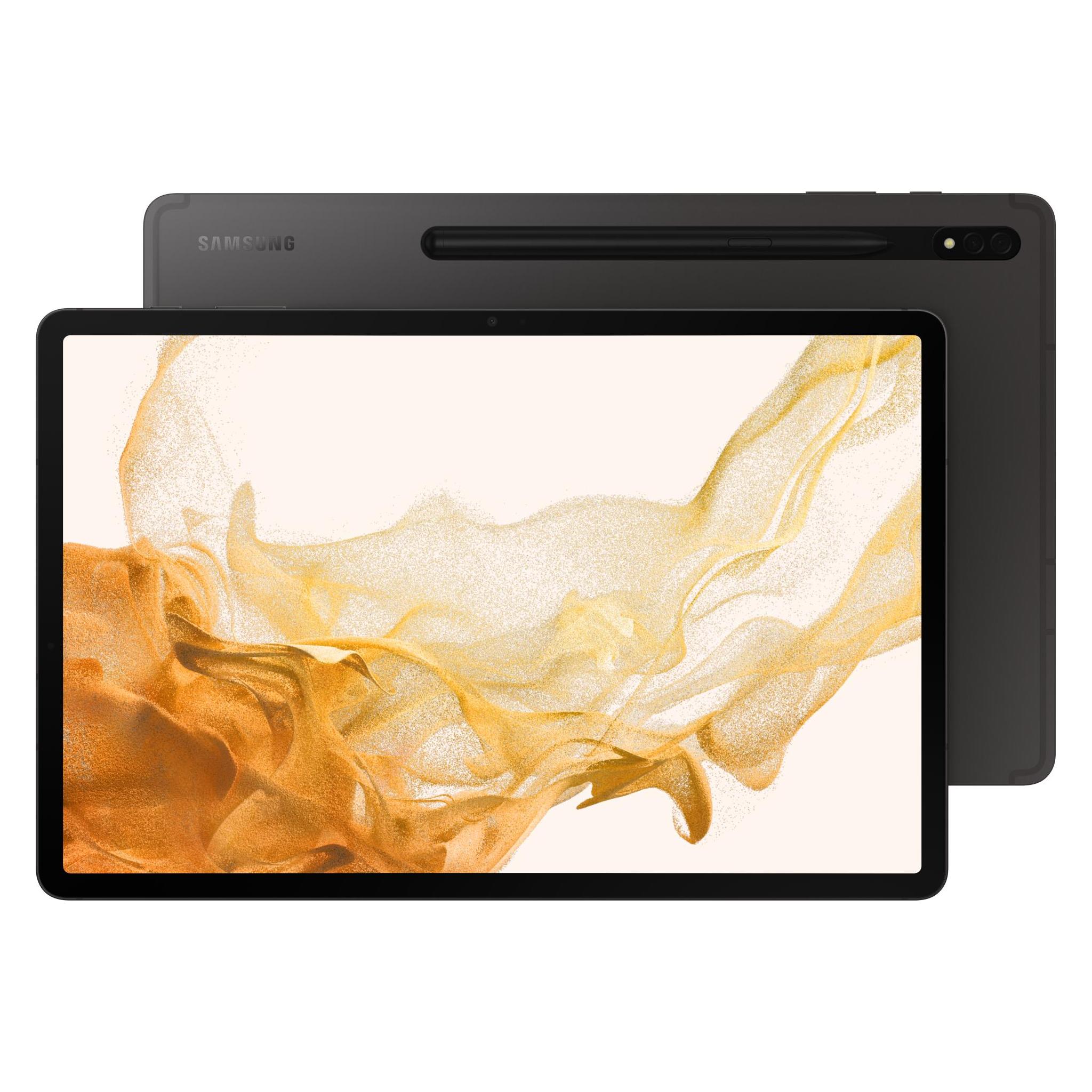 Samsung Galaxy Tab S8+ (5G, 12.40", 128 GB, Graphite), Tablet, Grau