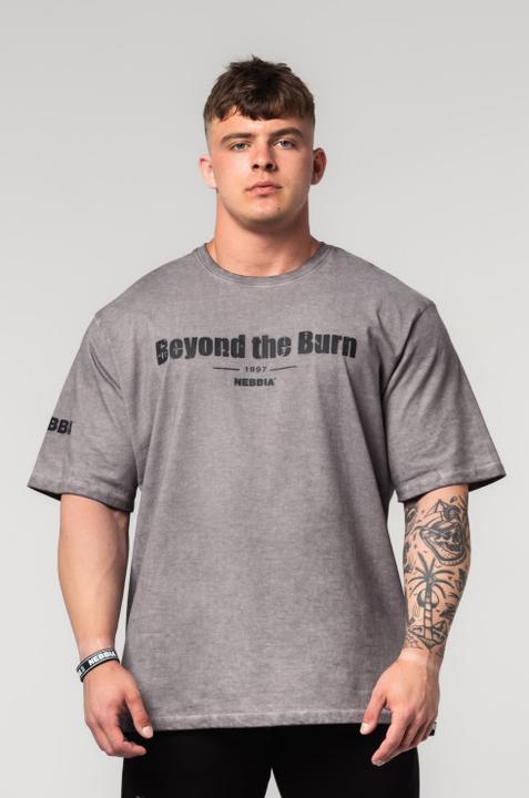 Produktbild Nebbia Washed-off Heavyweight oversized T-Shirt Grind 370 - light grey (M)
