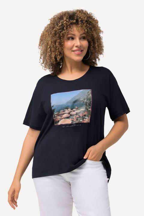 Actual product image Ulla Popken Photo Graphic Short Sleeve Scoop Neck Tee (56)