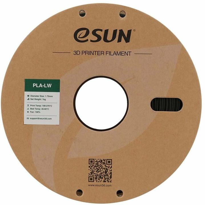 Image du produit eSUN ePLA-LW Noir Léger Filament 1.75mm 1Kg (PLA, 1.75 mm, 1000 g, Noir)