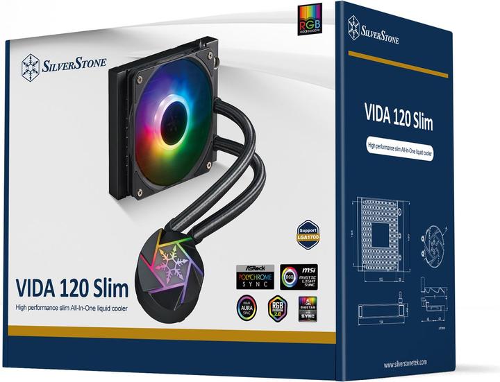 Actual product image Silverstone SST-VD120-SLIM - High Performance slim All-In-One Liquid Cooler, Single Adjustable 120mm