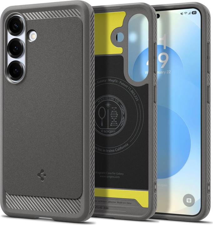 Produktbild Spigen Rugged Armor Mag MagSafe Hülle für Samsung Galaxy S25 – grau (Samsung Galaxy S25)