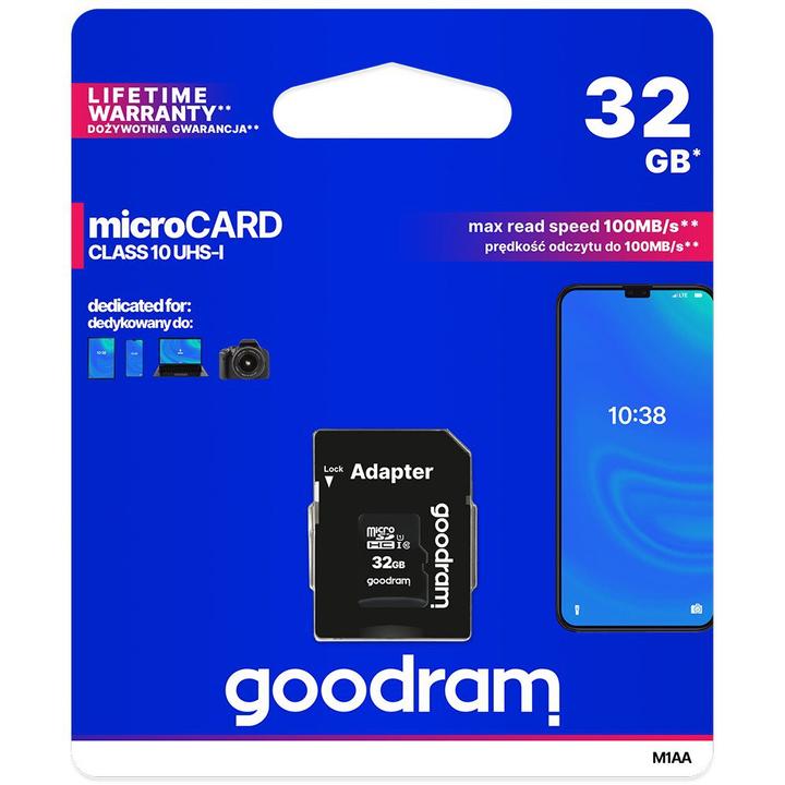 Produktbild Goodram Microcard M1AA (32 GB, microSDHC, U1, UHS-I)