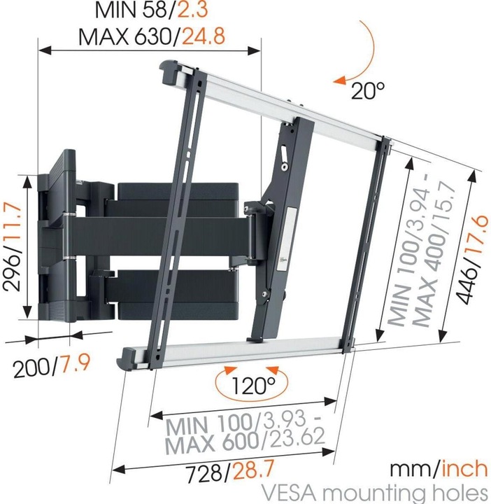 Actual product image Vogels Thin 550 (Wall, 100", 70 kg)