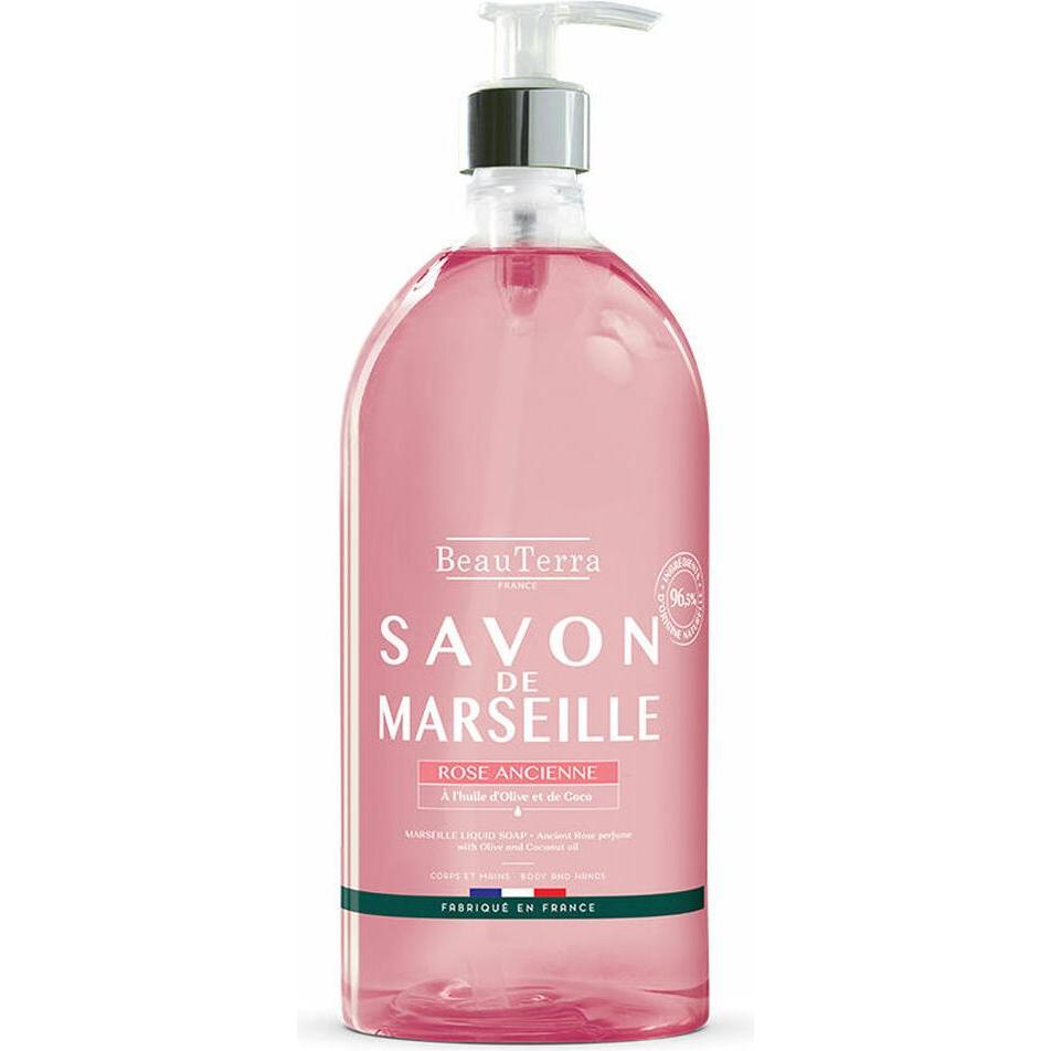 BeauTerra, Handseife, Flüssigseife Marseille alte Rose (Flüssigseife, 1000 ml)