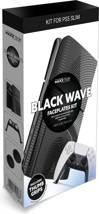 Produktbild Maxx Tech PS5 Slim Face Plates - Black Wave (PS5) (PS5)