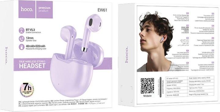 Immagine prodotto Hoco EW61, Purple (7 h, Senza fili)