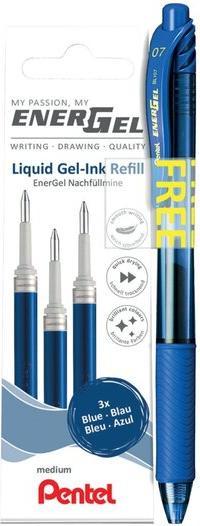 Produktbild Pentel Liquid Gel-Tintenroller-Mine LR7, PROMO-Pack, blau Strichstärke: 0,35 mm, Kugeldurchmesser: 0,7 mm (Blau, 3x)