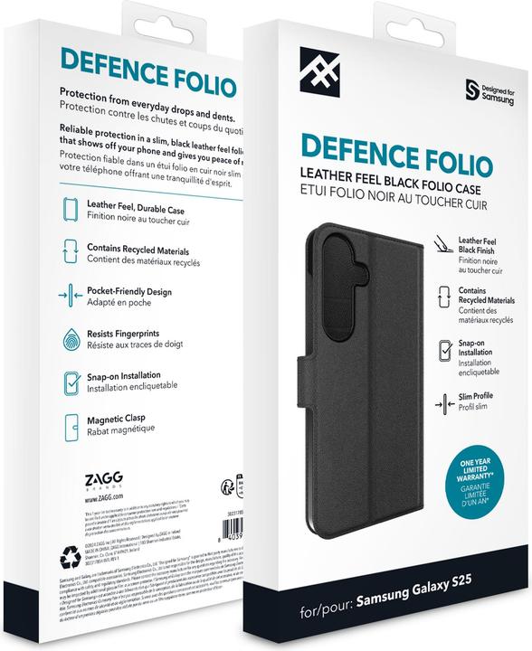 Produktbild Zagg IF Cases Defence Folio Samsung Lion BLK (Samsung Galaxy S25)