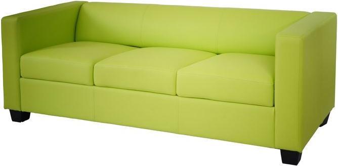 Produktbild Mendler 3-2-1 Sofagarnitur Couchgarnitur Loungesofa Lille - Kunstleder, hellgrün (2-Sitzer, 3-Sitzer)