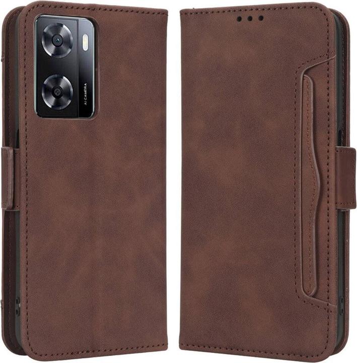 Cover-Discount OPPO A57s - Etui mit vielen Kartenfächer braun (Oppo A57s)
