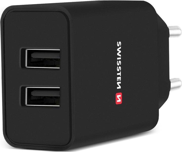 Produktbild Swissten 2.1A USB-Netzladegerät mit Smart IC + USB-C Kabel (10 W)