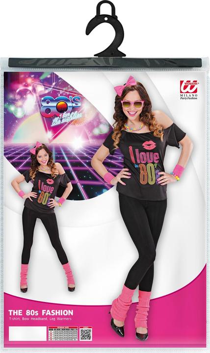 Image du produit Widmann Chemise de fille des années 80 : avec manchettes et boucle de cheveux (XL, XXL)