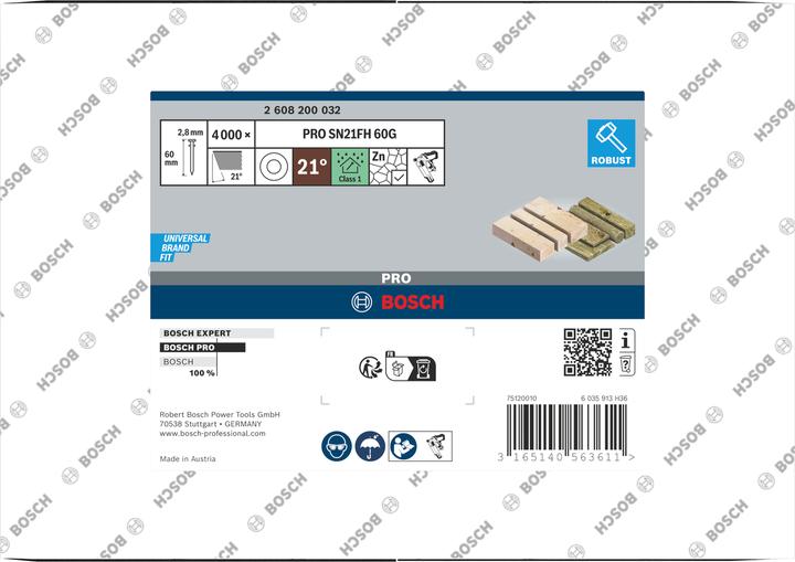 Produktbild Bosch Professional Zubehör Rundkopf-Streifennagel SN21RK 60G 2,8 mm, 60 mm, verzinkt, glatt