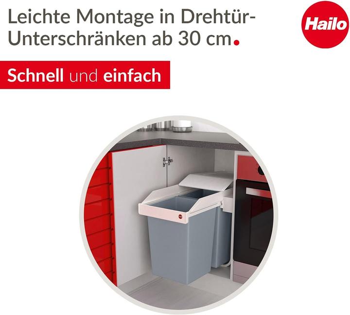 Produktbild Hailo Multi-Box duo L, Einbau-Mülleimer, 2x14 ltr (30 l)