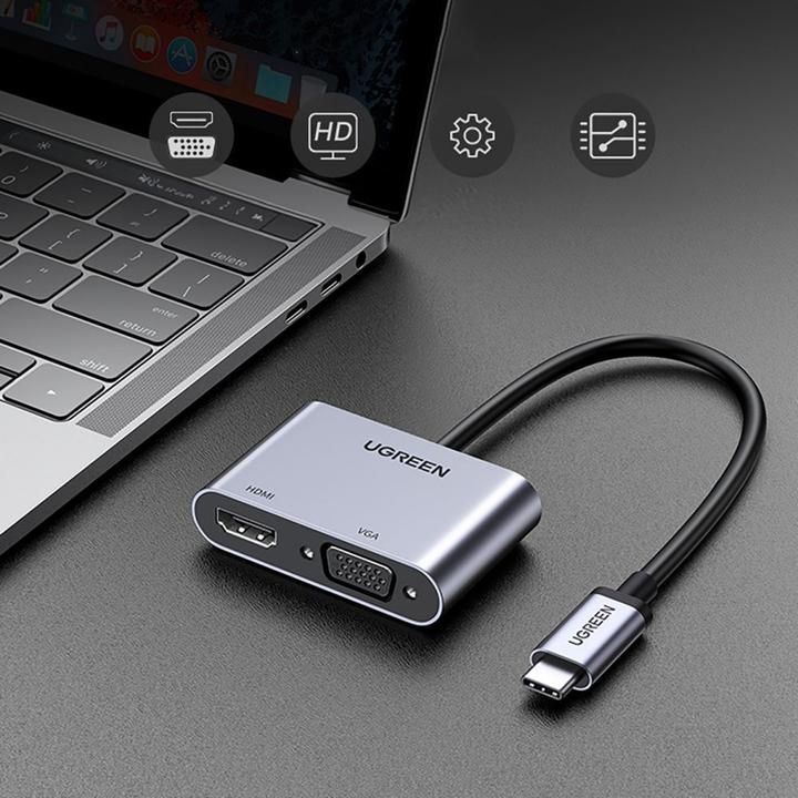 Image du produit Ugreen Hub USB-C vers HDMI + VGA + USB-C PD (USB-C, 25 cm)