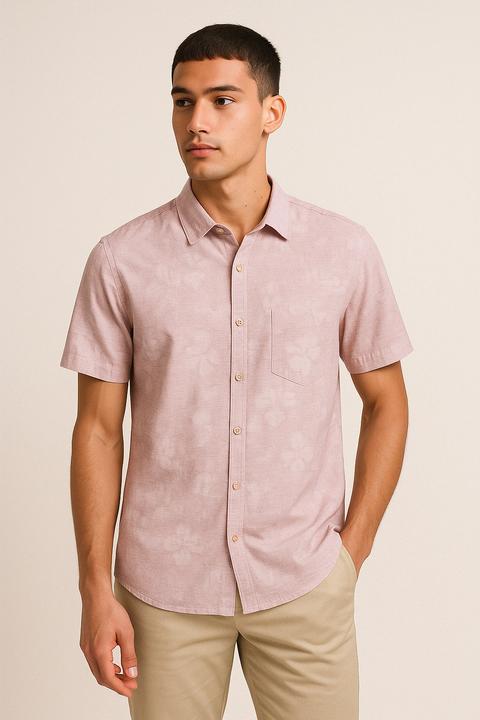 Produktbild Colours & Sons Kurzarmhemd Shirt-Jacquard Flowers (L)