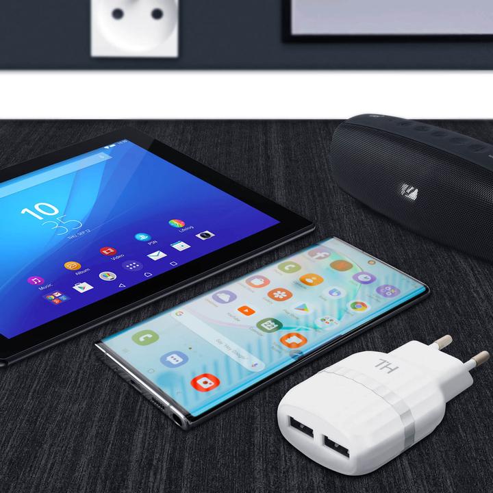 Produktbild Avizar Wand-Ladegerät mit 2x USB-Ports 2.4A + USB-C Ladekabel (12 W, 2 Ports)