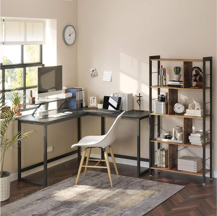 Actual product image Vasagle Desk black L-shaped, O-leg frame black 130.0 / 140.0 x 50.0 cm (140 x 130 x 90 cm)
