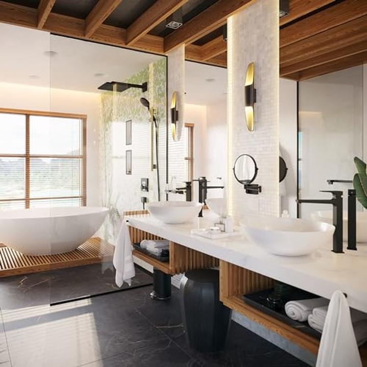 Actual product image hansgrohe Kosmetikspiegel AddStoris, ohne Beleuchtung mattschwarz
