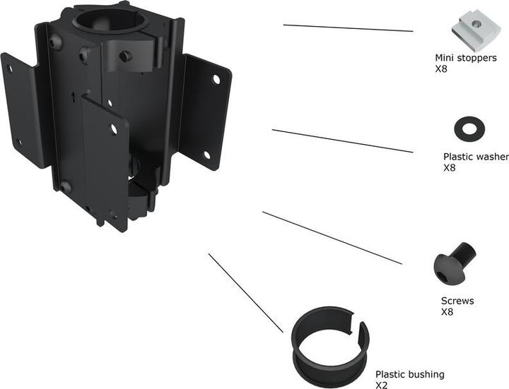 Actual product image Multibrackets M Pro Series - Dual Pole Clamp (Mounting- / Adapterplates)
