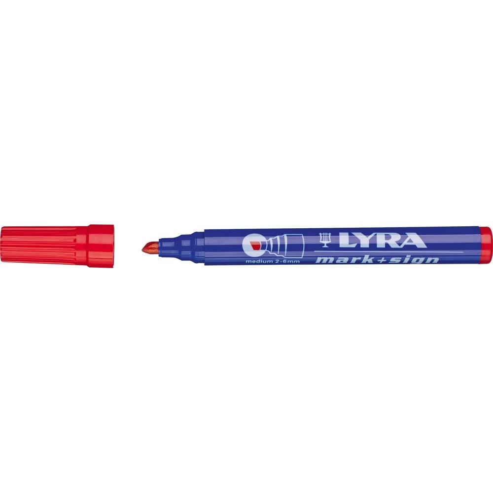 Lyra, Marker, Permanent-Marker 111 Strichbreite 2-6 mm rot schräge Spitze (Rot, 6 mm, 10 x)