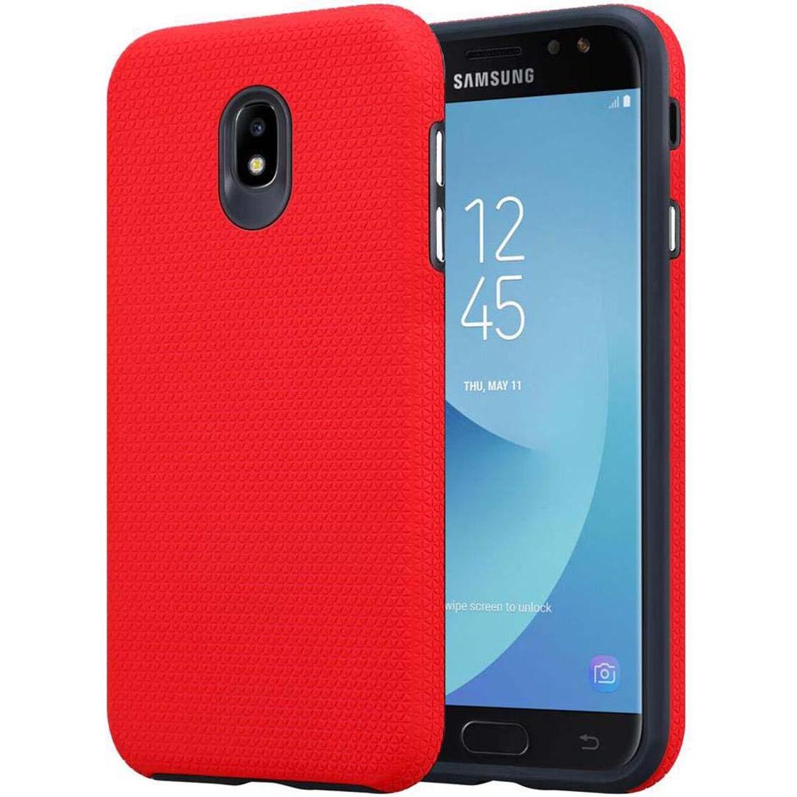 Cadorabo Hybrid Triangle Cover (Samsung Galaxy J5 (2017)), Smartphone Hülle, Rot