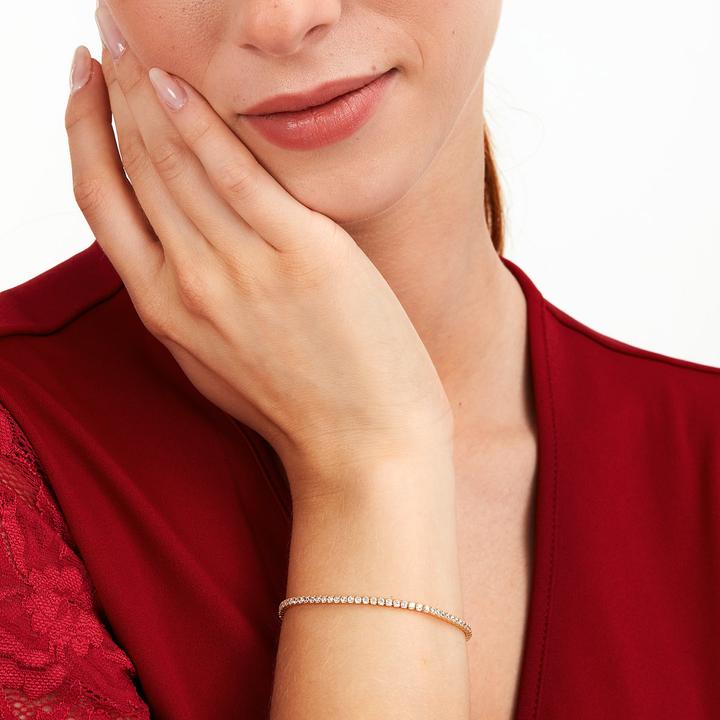 Immagine prodotto La Petite Story Bracciale tennis placcato oro con zirconi trasparenti Argento LPS05AWV34 (16 cm, Argento 925)