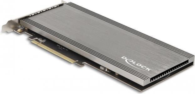 Immagine prodotto Delock Scheda PCI Express 4.0 x16 a 4 x NVMe M.2 Key M interni con dissipatore di calore e ventola