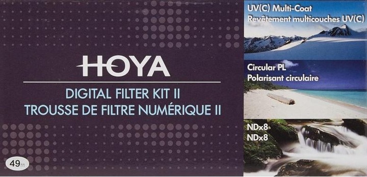 Image du produit Hoya Digital Filter Kit II (UV, CIR-PL & ND8) Filterset (49 mm, Filtre UV, Filtre gris neutre, Filtre polarisant, 49 mm)