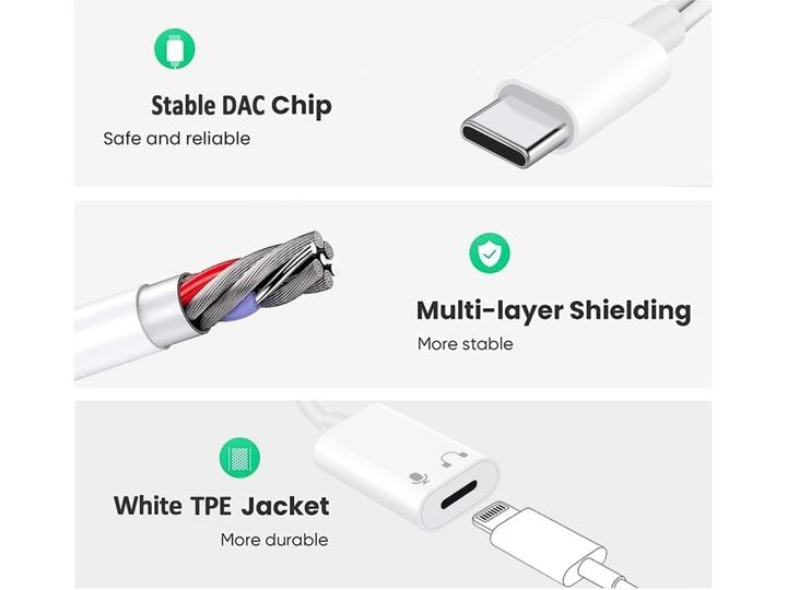 Image du produit PowerGuard Adaptateur USB-C vers Lightning pour casque d'écoute (USB Type C)