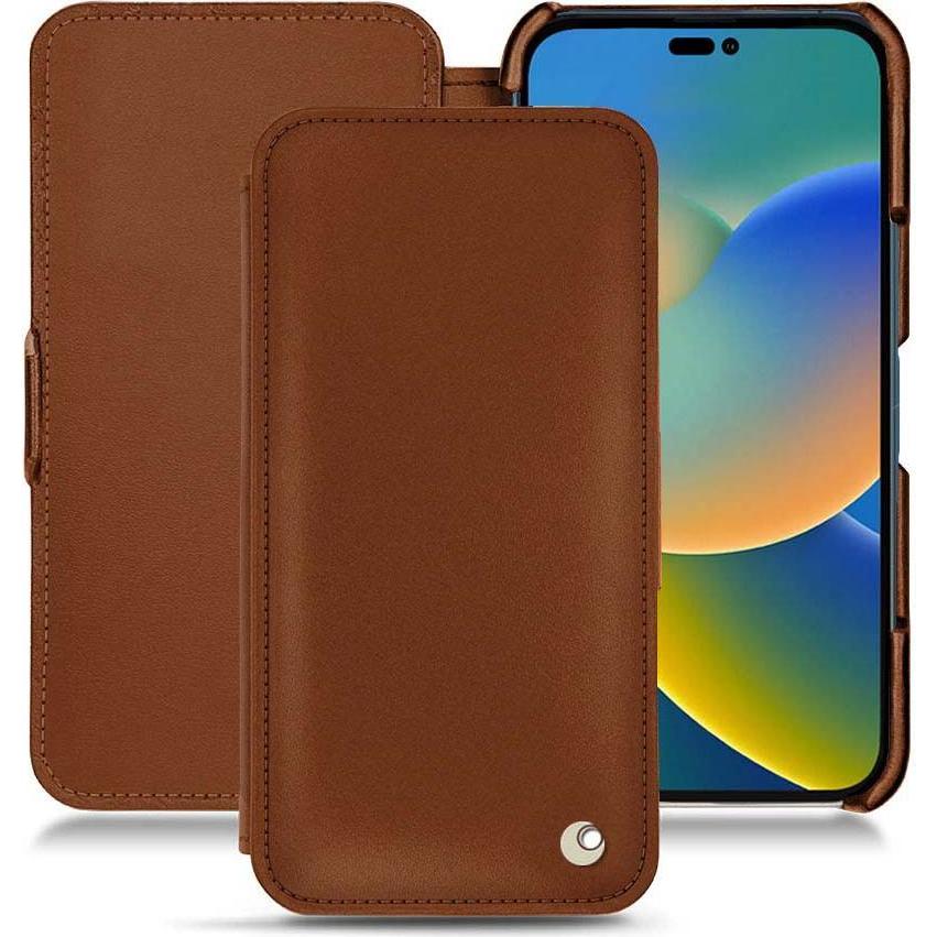 Noreve Lederschutzhülle horizontal (Apple iPhone 14), Smartphone Hülle, Braun