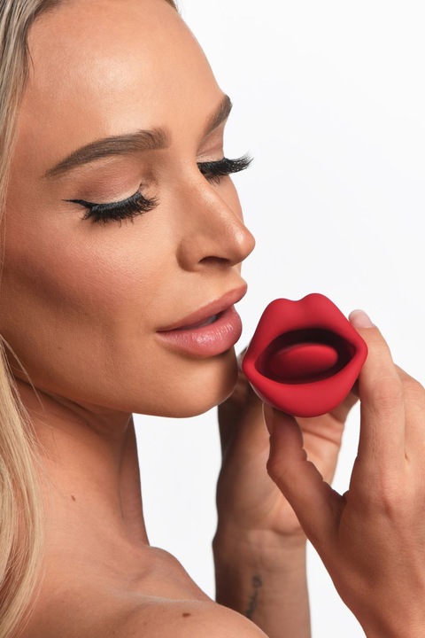 Image du produit XR Brands Lickgasm Baiser + Vibromasseur Baiser Double Face - Rouge