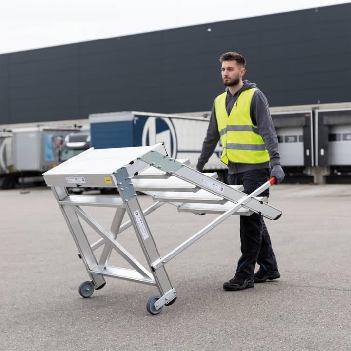 Produktbild Munk Arbeitspodest fahrbar, Stufenbreite 800 mm, Aluminium geriffelt 3 Stufen (Gerüst, 112.50 cm)