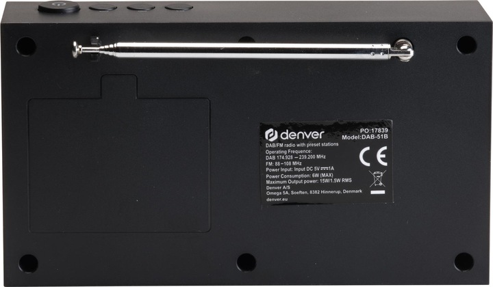 Actual product image Denver DAB-51B (DAB, FM)