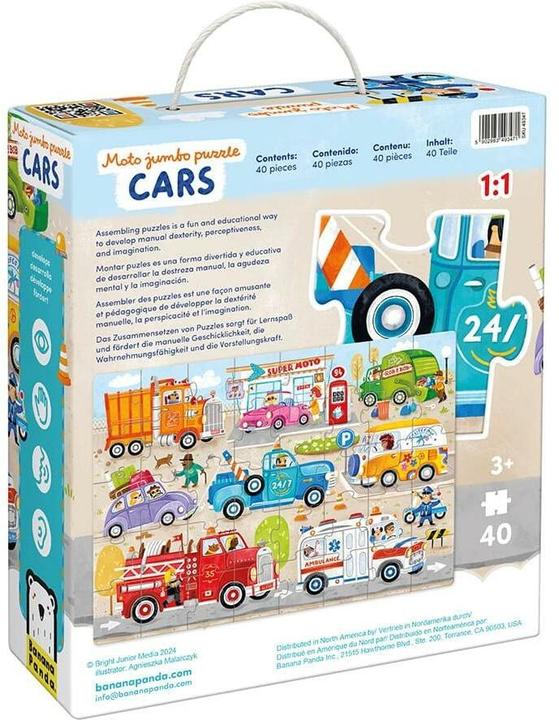 Actual product image Banana Panda – Moto Jumbo Puzzle Autos – 40 Teile. (40 pieces)