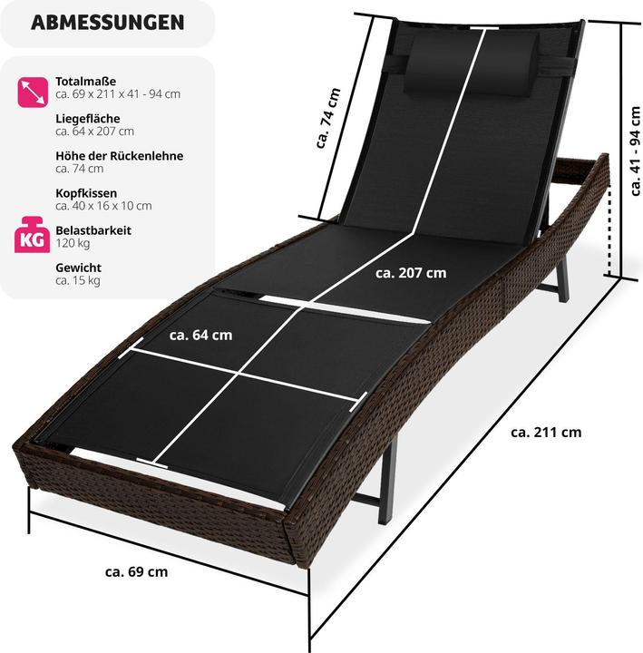 Immagine prodotto tectake Sdraio Moana (211 cm)