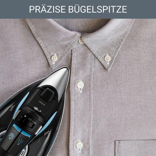 Actual product image Rowenta DW5310 Steam iron Microsteam 400 HD Laser 2700 W Black, Blue (2700 W, 180 g/min)