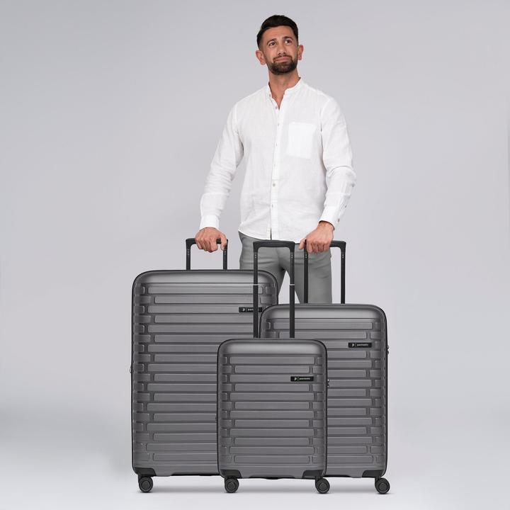 Actual product image Pactastic Collection 04 THE THREE SET + 4 wheels suitcase set, 3-piece with stretch fold (216 l)