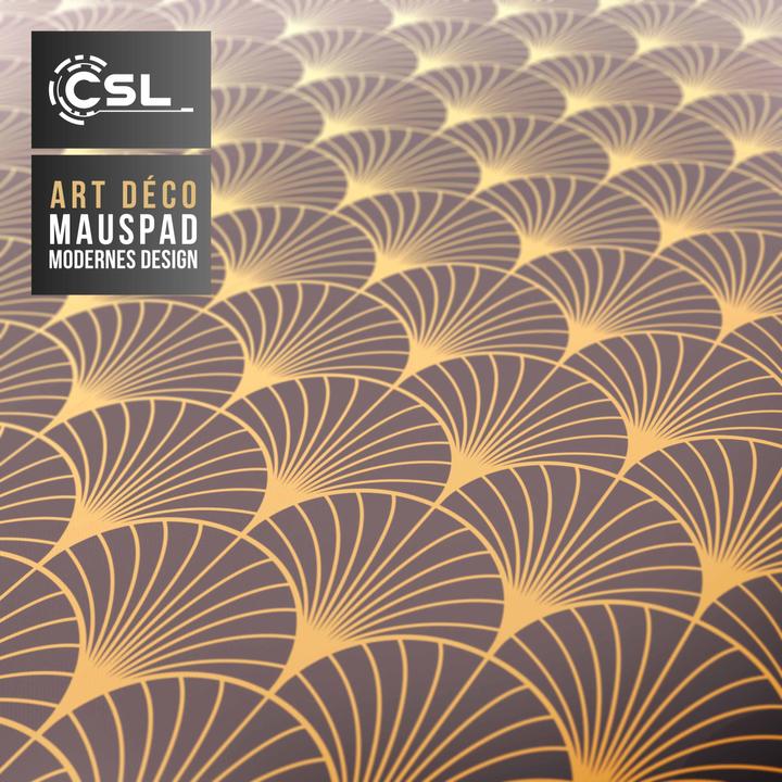 Actual product image CSL Gaming Mouse Pad, XXL Mouse Mat 900 x 400mm with woven Microfaster Texture, Art Deco (XXL)