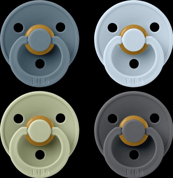 Actual product image Bibs Nuggi Try-it Colour Latex 6-12m 4 Pack Petrol Sage Baby Blue Iron (4 x, from 6 m.)