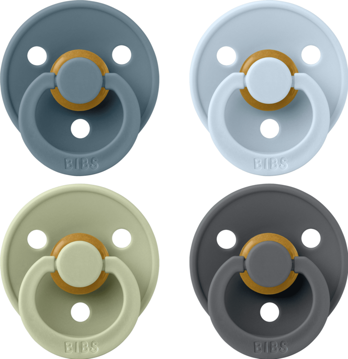 Actual product image Bibs Nuggi Try-it Colour Latex 6-12m 4 Pack Petrol Sage Baby Blue Iron (4 x, from 6 m.)