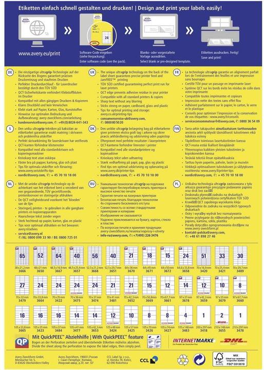 Produktbild Avery Universal-Etiketten