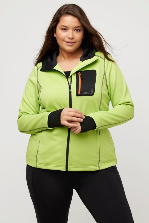 Image du produit Ulla Popken Veste en molleton HYPRAR, imprimé réfléchissant, capuche, passe-pouces intégrés (50, 52)
