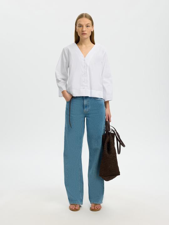 Immagine prodotto Selected Baumwollmix Bluse mit 3/4 Ärmeln (38)