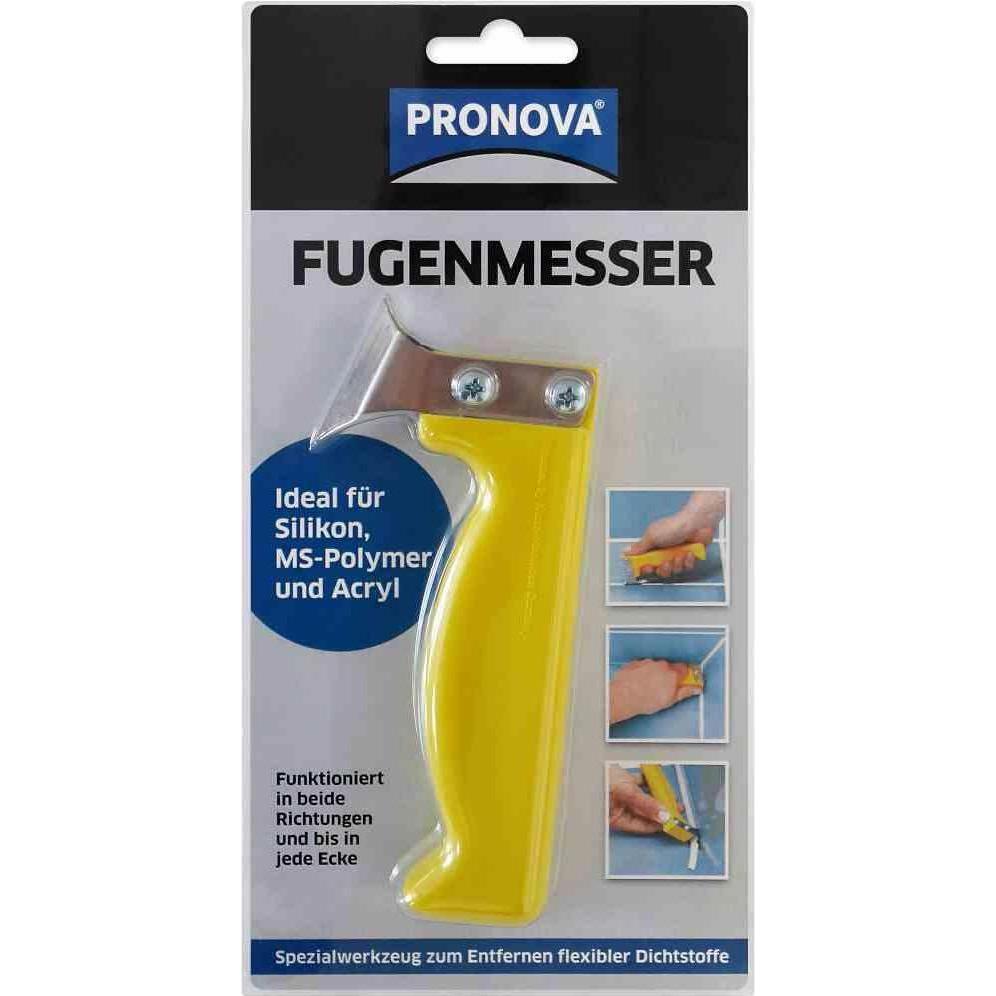 Pronova, Kelle + Spachtel, 19009600360060 Fugenmesser fr Silikon und Acryl, gelb (121 cm)