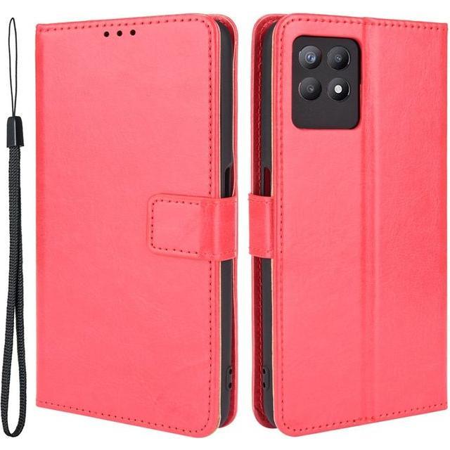 Thumbnail - MU Classic Classic II Leder Bookcover Series (Realme 8i), Smartphone Hülle, Rot