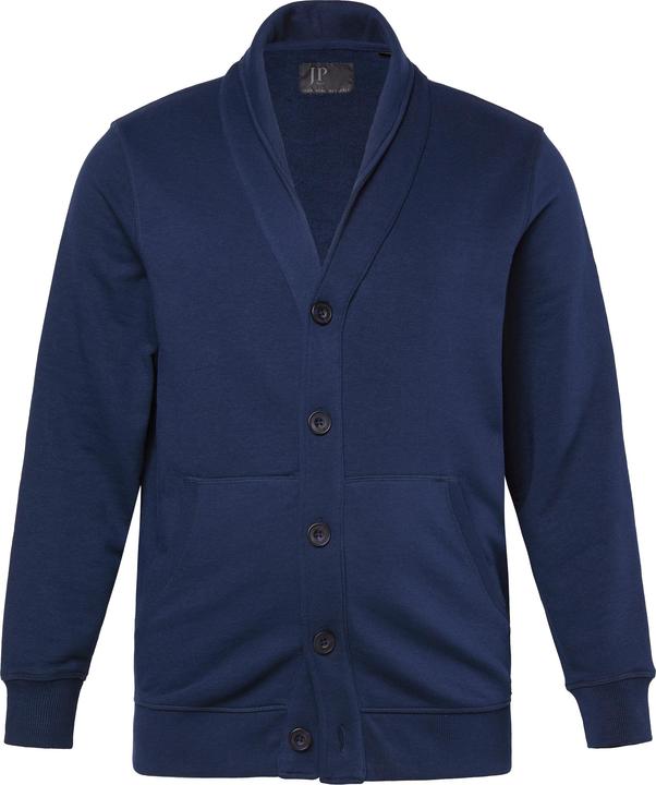 Produktbild JP1880 Sweatjacke, Schalkragen, Knopfleiste, Kängurutasche (4XL)