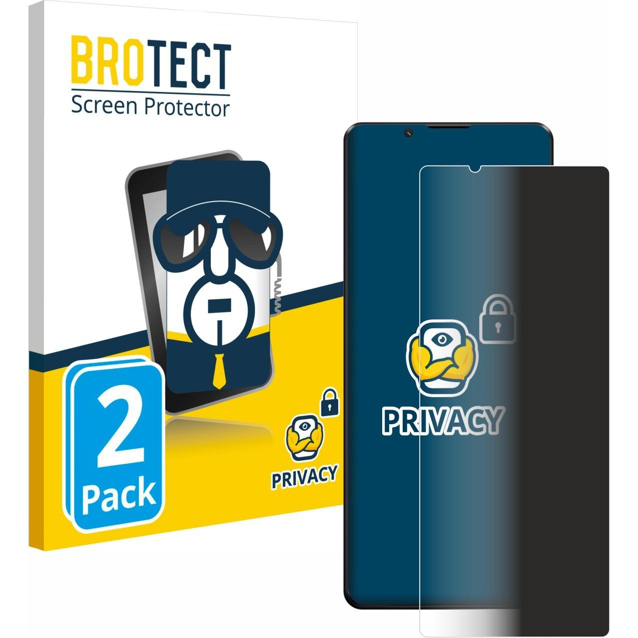 BROTECT Sichtschutzfolie Anti-Spy Privacy Folie Blaulicht-Schutz (2 Stück, Sony Xperia 1 III), Smartphone Schutzfolie, B...